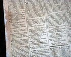  4  Samuel Adams Acts Nice 18th Century Masthead Engraving 1795 Boston Newspaper