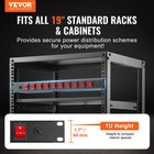 Vevor 19  1u Pdu 10 Outlets Rack Mount Power Strip Surge  Overload Protection
