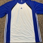 Adidas Jersey Mens Xl Blue Wht Bricklayer Performance Soccer Training Shirt