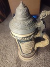 Vintage German Beer Stein W pewter Lid Thoren  Glazed Ceramic 8    -  25l