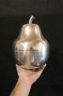 Large Ice Bucket Pear Container Silver Plate Vintage 70s Design