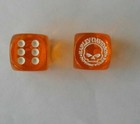 Harley Davidson Orange   White  Gaming Dice Set Of Two Dice Licensed Harley
