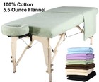Master Massage Flannel Sheet Set 3-in-1 Table Cover Face Cushion Lily Green