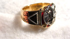 14k Gold Masonic 32nd Degree Man s Size 12 Ring With 1 4 Carat Diamond And Case 