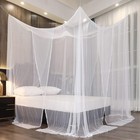 Full queen king Bed Canopy  Elegant Mosquito Net Indoor outdoor  White