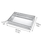 Crush Diamond Mirror Perfume Tray  Silver Glass Mirror Trays For Vanity