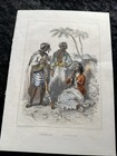 18th Century Engraving Hand-colored Print Titled  birman Javanais  By Chardon