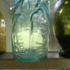 1880s Original Applied Lip Poland Water Figural Moses Bottle Aqua Mineral Water