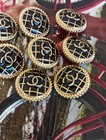 Lot Of 10 20mm Designer Stamped Chanel Button Gold Tone 