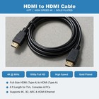 Hdmi Cable 6 Ft 4k 60hz Gold Plated Type-a To Type-a For Tv Ps5 Xbox Pc Monitor