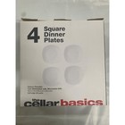 The Cellar White Porcelain Basics Soft Square 4 Piece Dinnerware Plates Set Nwb