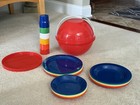 Vtg Mcm Ingrid Chicago Retro Party Picnic Camping Ball Set Plates Cups Bowls