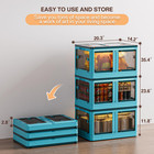 3-tier Stackable Storage Bins 148qt Foldable Closet Organizer Box Doors