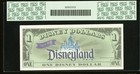 Pcgs 66  2001 Disney Dollar  1 Sorcerer Mickey Mouse Disneyland 1955 Banknote