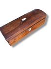 Antique Box English Victorian Rosewood Wallpaper Lining Pen Storage Dome Top