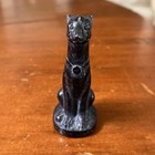 Vintage Greyhound Dog Statue Black Onyx Crystal Sighthound Crystal Carving