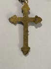 Vintage Rosary Green Glass Beads Prayers Catholic Virgin Mary Gold Tone Church
