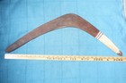 Vintage Boomerang Extra Large 27 5  Australian Aboriginal Dark Wood W White