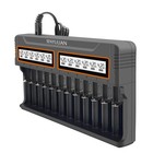 12-bay Smart Universal 18650 Battery Charger Lcd Display For Ni-mh Li-ion Aa Aaa