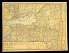 Antique New York State Map Central Railroad Map Old Original Nyc Rr Map 1920s
