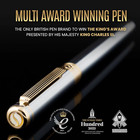 Scriveiner Silver Chrome Fountain Pen - Stunning Luxury Pen  Real Gold Finish Sc
