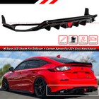 For 22-26 Honda Civic Fl1 5dr Hatchback Jdm Gloss Black Led Rear Bumper Diffuser