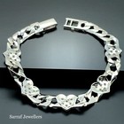 925 Solid Sterling Silver Heart Bracelet Girls Childs Bracelet 6 5  Brand New