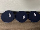Tupperware Vent N Serve Microwave Safe Round Container Set Blue 4150 4151 4152