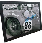 Framed Carroll Shelby Signed Repro Print - Maserati Tipo 61 Birdcage 11x8 5