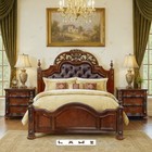 New 5pc Old-world King Queen Poster Bed Set Cherry Brown Traditional Bed d m n c