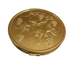 Compact Makeup By Richard Hudnut Goldtone Embossed Birds   Flowers  Vintage