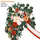 Artificial Wedding Arch Simulation Flowers Kit Pack Of 4  Orange And Milk White