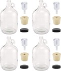 Complete Fermenting Kit  1 Gallon Glass Jugs With Airlocks   Stoppers - 4 Pack