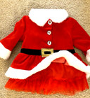 Koala Kids Baby Girls Christmas Dress Velour Faux Fur Trim Size 0-3 Months New