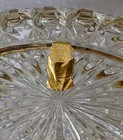 Vintage Antique Early 20th Century Oval Shaped Cut Crystal Jewelry Casket Brass 