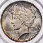 1923-p  1 Pcgs Ms63 Peace Silver Dollar Toned