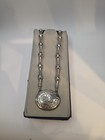 Vintage Est  e Lauder 1973 Moonsilver Solid Perfume Locket Pendant Necklace 25    