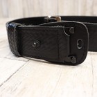 Perfect Fit Sam Browne Duty Belt  size 42  Basket Weave Leather  Chrome Buckle