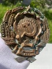 Vintage Coat Of Arms Emblem Ukrainian Ssr Hammer Sickle Brass Sign Star Plaque