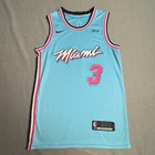 Nike Miami Heat Dwyane Wade Vice City Edition Jersey Blue Mens 44 Small 3