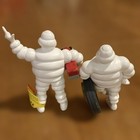 Michelin Man Bibendum Figures Set Leaning On Tires Object Antique Height 9cm