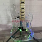 4 String Precision Bass Electric Guitar Colorful Light Acrylic Body Maple Neck