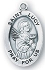 925 Sterling Silver Saint St  Lucy Pendant Medal Necklace With Chain