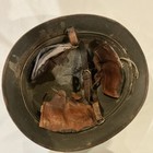 Swedish Wwii M26 Helmet With Crest  Leather Liner  Three Crowns Insignia