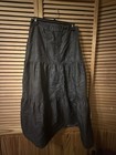Deja Bleu Womens Faded Black Button-front Pocketed Tiered Maxi Skirt  Size S
