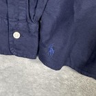 Polo Ralph Lauren Shirt Mens 2xl Blue Garment Dyed Oxford Custom Fit Long Sleeve