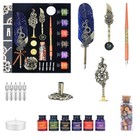 Calligraphy Pen Set Feather Pen Ink Set Quill Pen Wax Seal Stamp Set Gift For   
