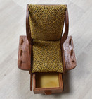 60s Wooden Rocking Chair Thread Holder Sewing Caddy Pin Cushion Vtg