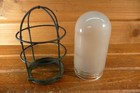 Vintage Benjamin Industrial Marine Light Glass Lens Frosted And Metal Cage Usa