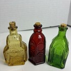 Wheaton Mini Glass Bottles Cobalt Amber Green Ruby Red Vtg 70s -lot Of 6